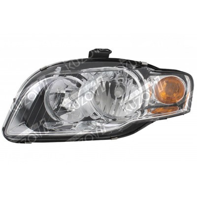 Передняя фара (левая) Желтый Поворотник, TYC для AUDI A4 (B7) 2004-2008 - фото