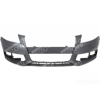 Бампер передний (грунтованный) С Отв Под Омыватели + Парктроники TYG для AUDI A4 (B8) 2007-2011 - фото