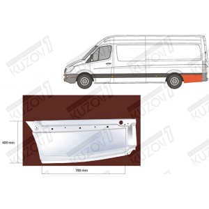 КРЫЛО ЗАДНЕЕ (ЛЕВОЕ) ЗАДНЯЯ ЧАСТЬ (ПОСЛЕ КОЛЕСА), РЕМКОМПЛЕКТ, ОРИГИНАЛ, 0.8 ММ, ПОЛЬША - фото