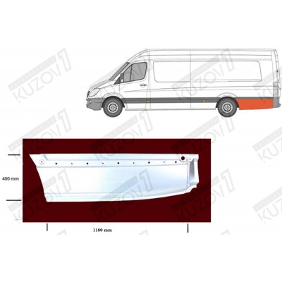 Крыло Заднее (левое) Maxi, Polcar для Mercedes Sprinter 2006-2013 - фото