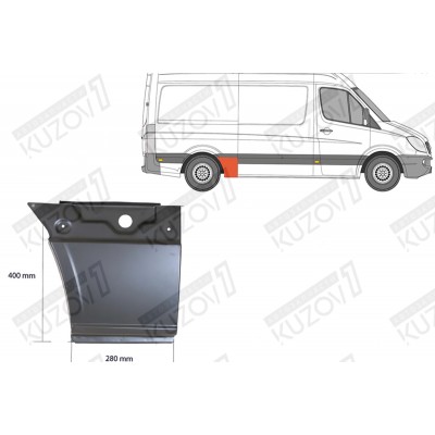 Крыло Заднее (правое) Передняя Часть, Klokkerholm для Mercedes Sprinter 2013-2017 - фото