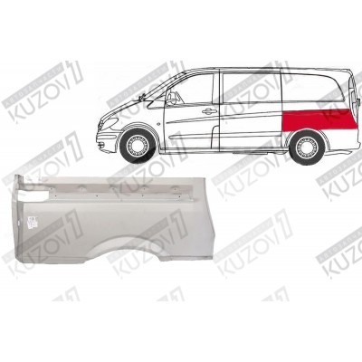 Крыло Заднее (левое) Над Колесом Polcar для Mercedes VITO 2003-2010 - фото