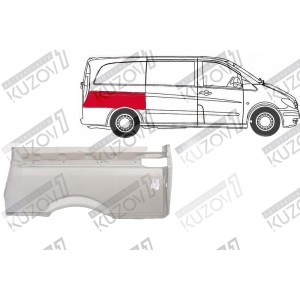 КРЫЛО ЗАДНЕЕ (ПРАВОЕ) НАД КОЛЕСОМ, РЕМКОМПЛЕКТ, ОРИГИНАЛ, 0.8 ММ, ПОЛЬША - фото