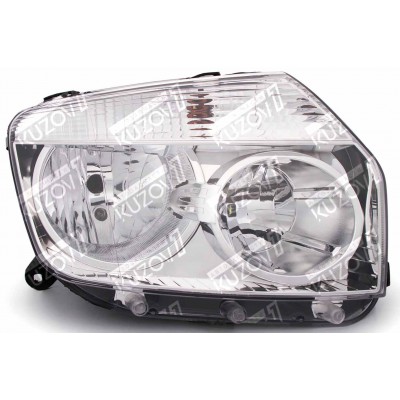 Передняя фара (правая) Хром, DEPO для RENAULT DUSTER 2011-2015 - фото